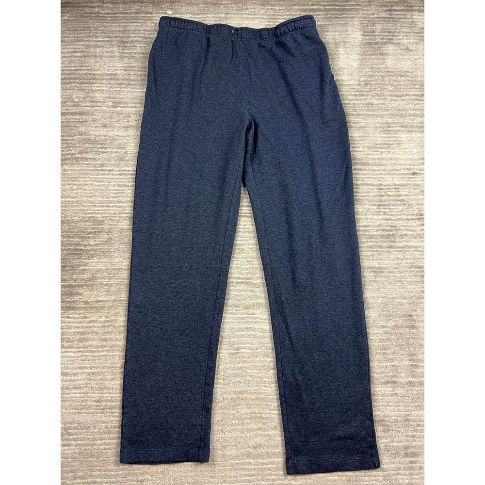 Eddie Bauer Lounge Pants Mens XL Navy Blue Heathered Logo Waistband Cotton Blend